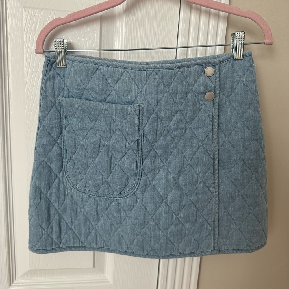 BLANKNYC 27 Quilted Blue Denim Skirt NWT